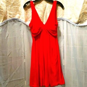 ZARA COLLECTION RED V-NECK SLEEVELESS DRESS SZ M